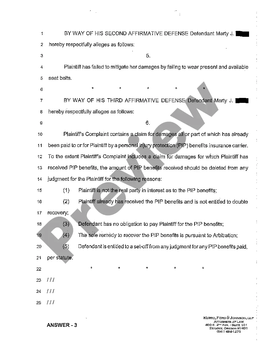 Preview A02 Defendant's Answer