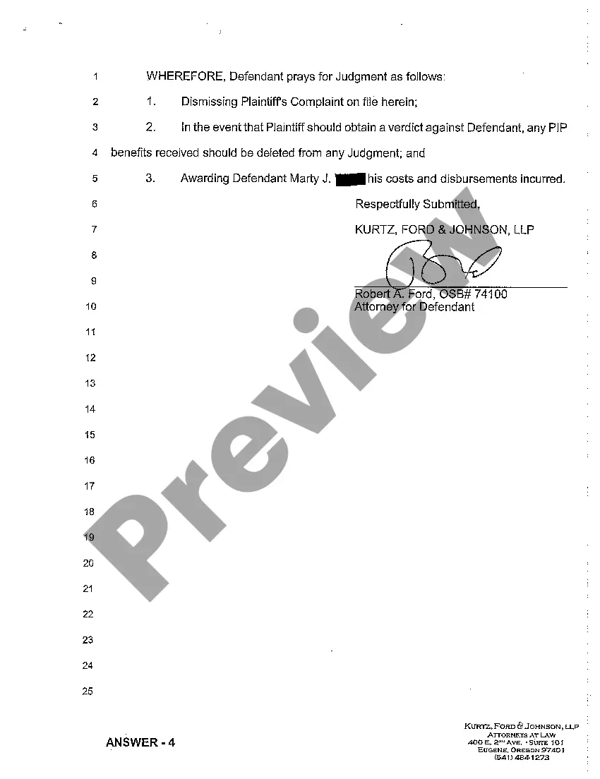 Preview A02 Defendant's Answer