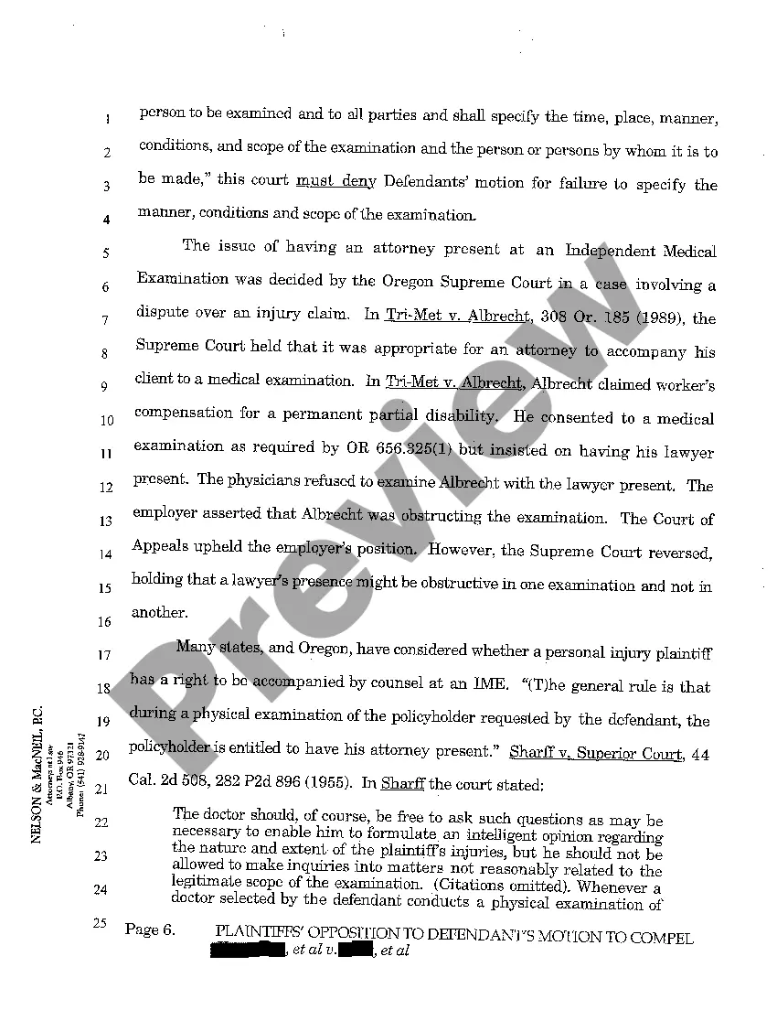 Get A12 Plaintiffs' Opposition to Defendants Motion to Compel Psychiatric Evaluation Preview A12 Plaintiffs' Opposition to Defendants Motion to Compel Psychiatric Evaluation