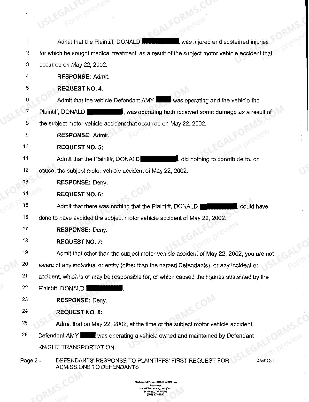 Preview A03 Defendants' Response to Plaintiffs' First Request for Admissions to Defendants