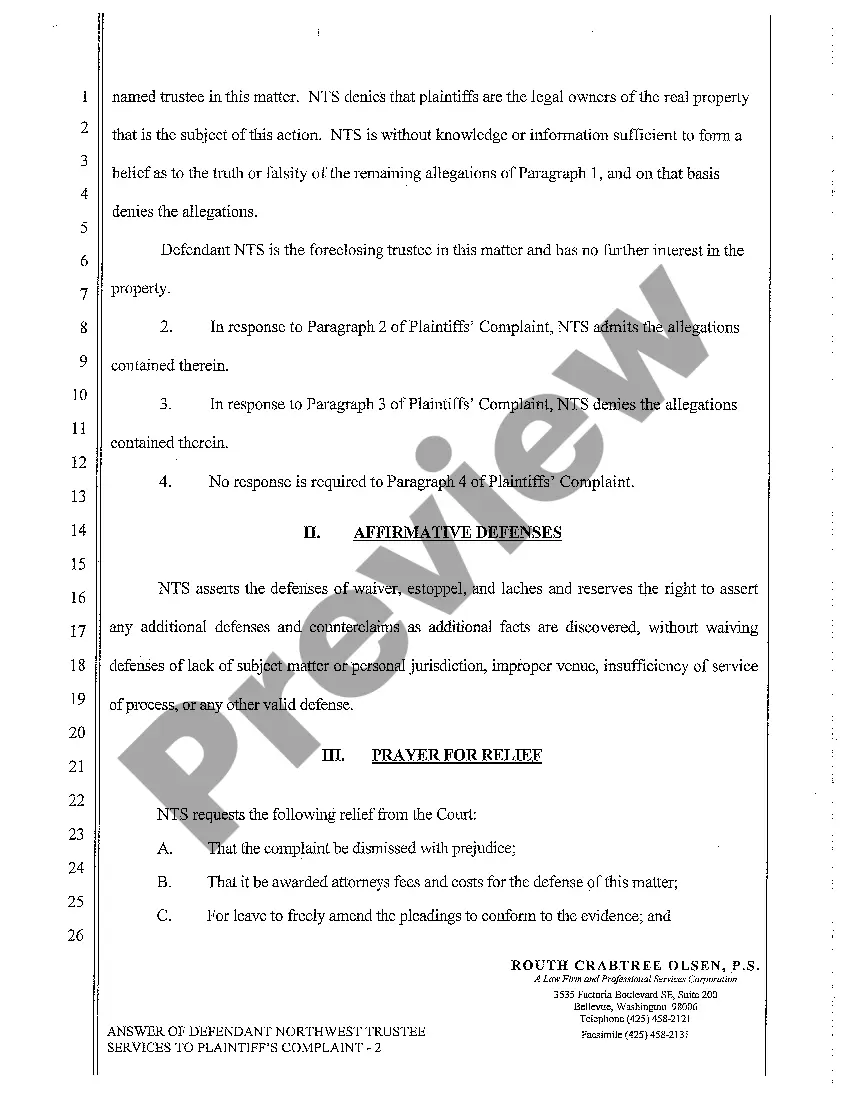Get A04 Answer of Defendant to Plaintiff's Complaint Preview A04 Answer of Defendant to Plaintiff's Complaint