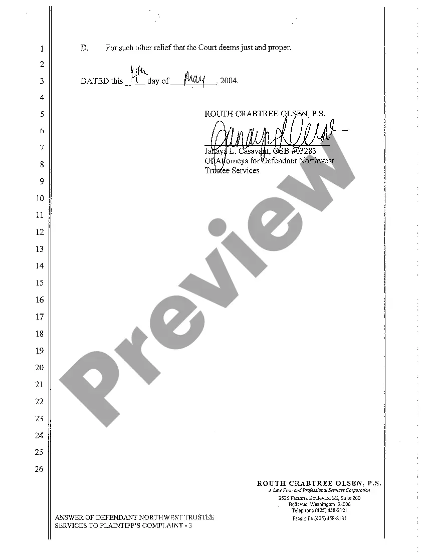 Get A04 Answer of Defendant to Plaintiff's Complaint Preview A04 Answer of Defendant to Plaintiff's Complaint