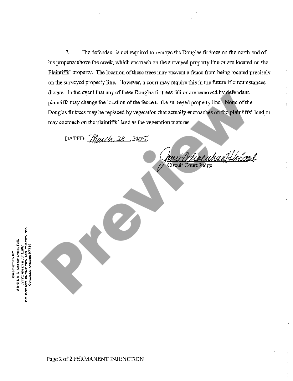 page 1 A23 Permanent Injunction Against Defendant preview