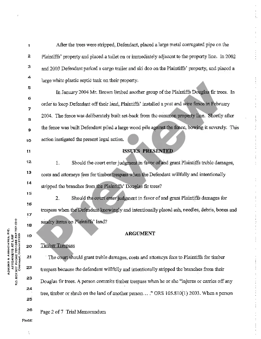 Get A15 Trial Memorandum Preview A15 Trial Memorandum