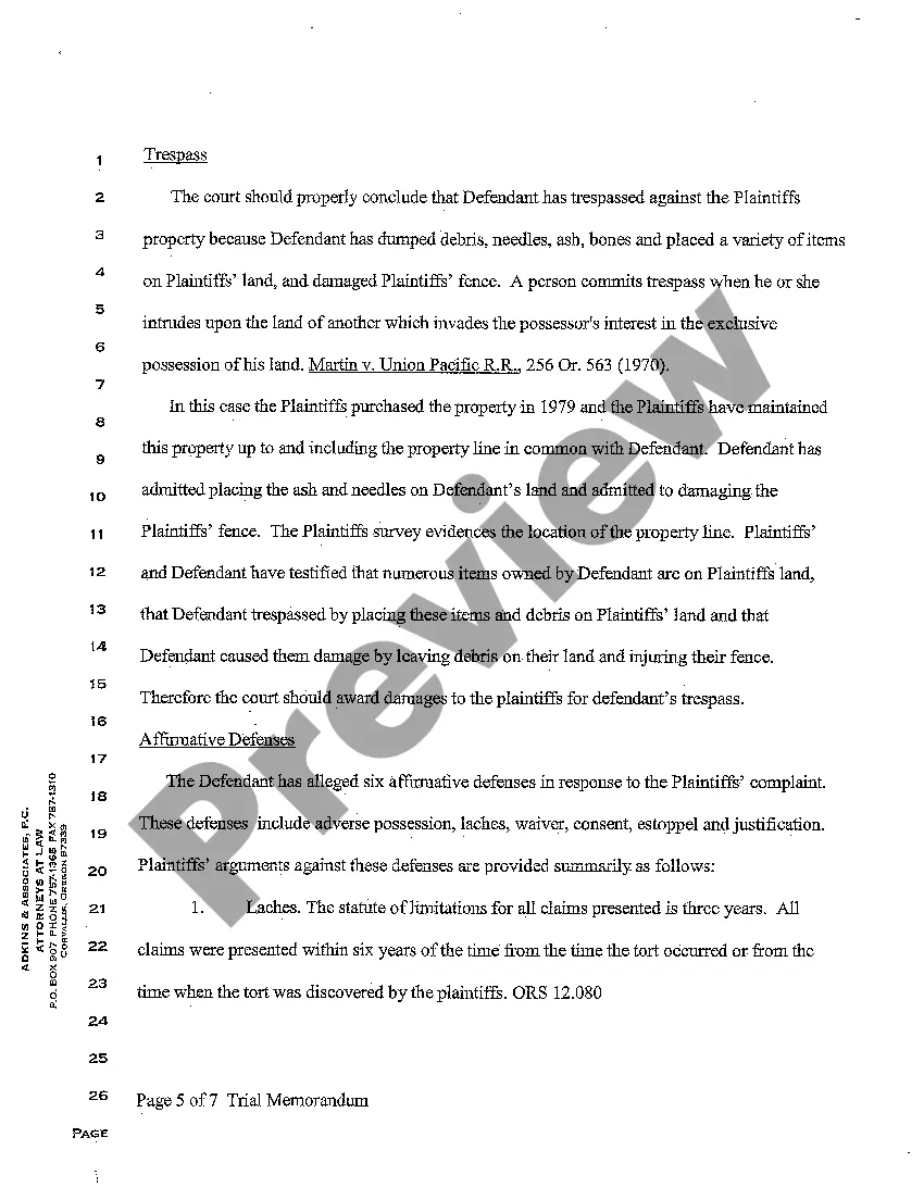 Get A15 Trial Memorandum Preview A15 Trial Memorandum