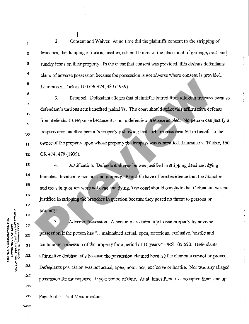Get A15 Trial Memorandum Preview A15 Trial Memorandum