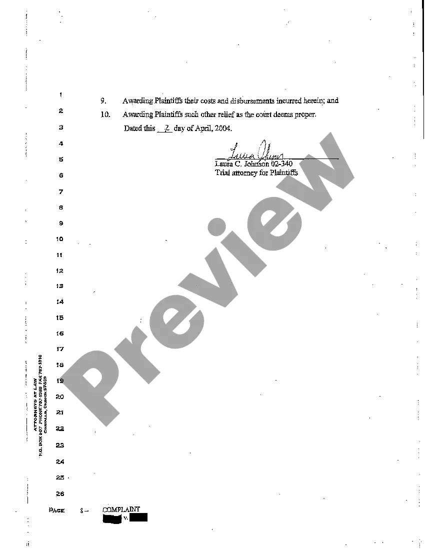 Preview A03 Complaint for Trespass to Land, Timber Trespass, and Suit for Injunction