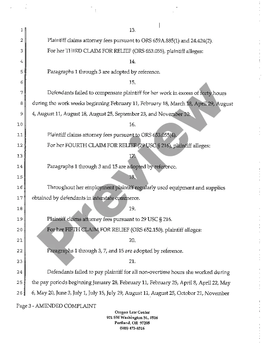 Preview A03 Amended Complaint for Whistle blowing and Wage Claims