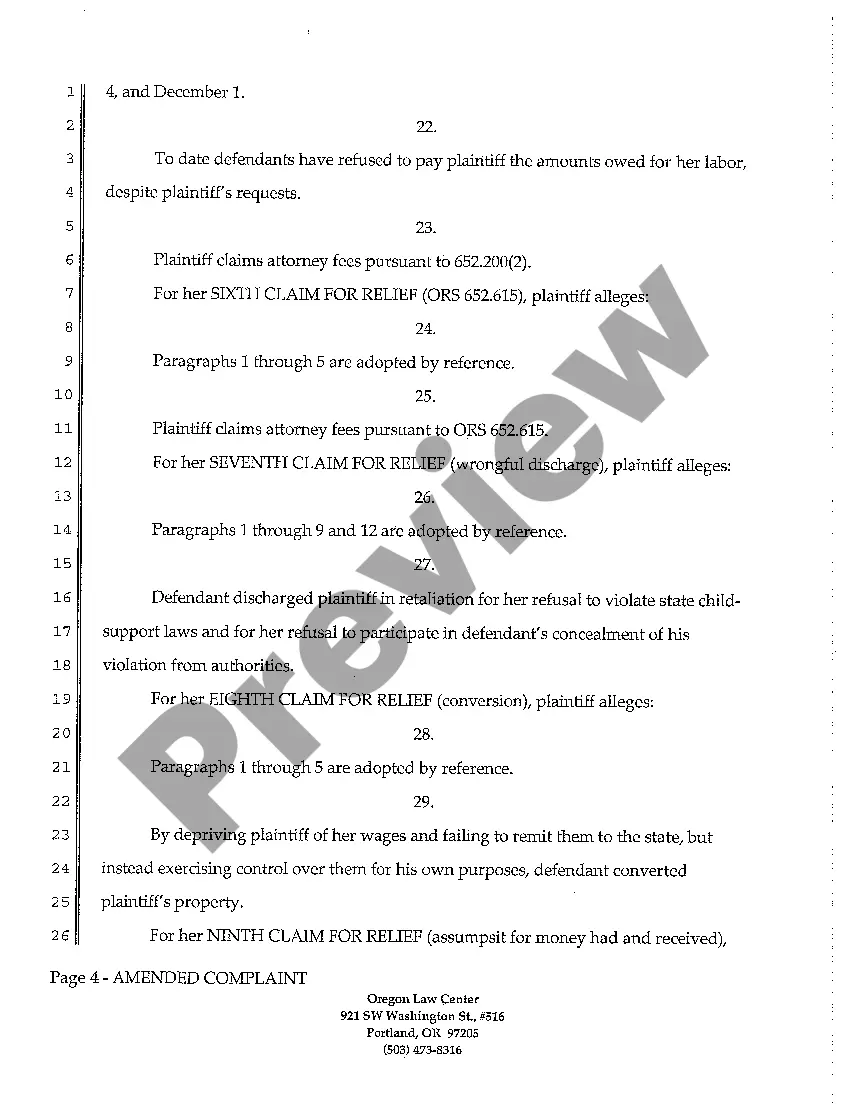 Preview A03 Amended Complaint for Whistle blowing and Wage Claims