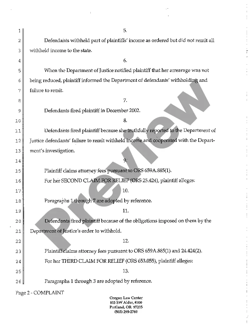 Preview A01 Complaint for Whistle blowing and Wage Claims