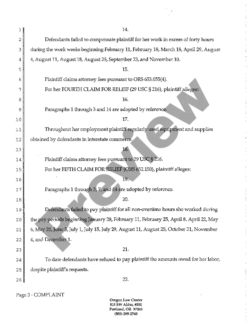 Preview A01 Complaint for Whistle blowing and Wage Claims