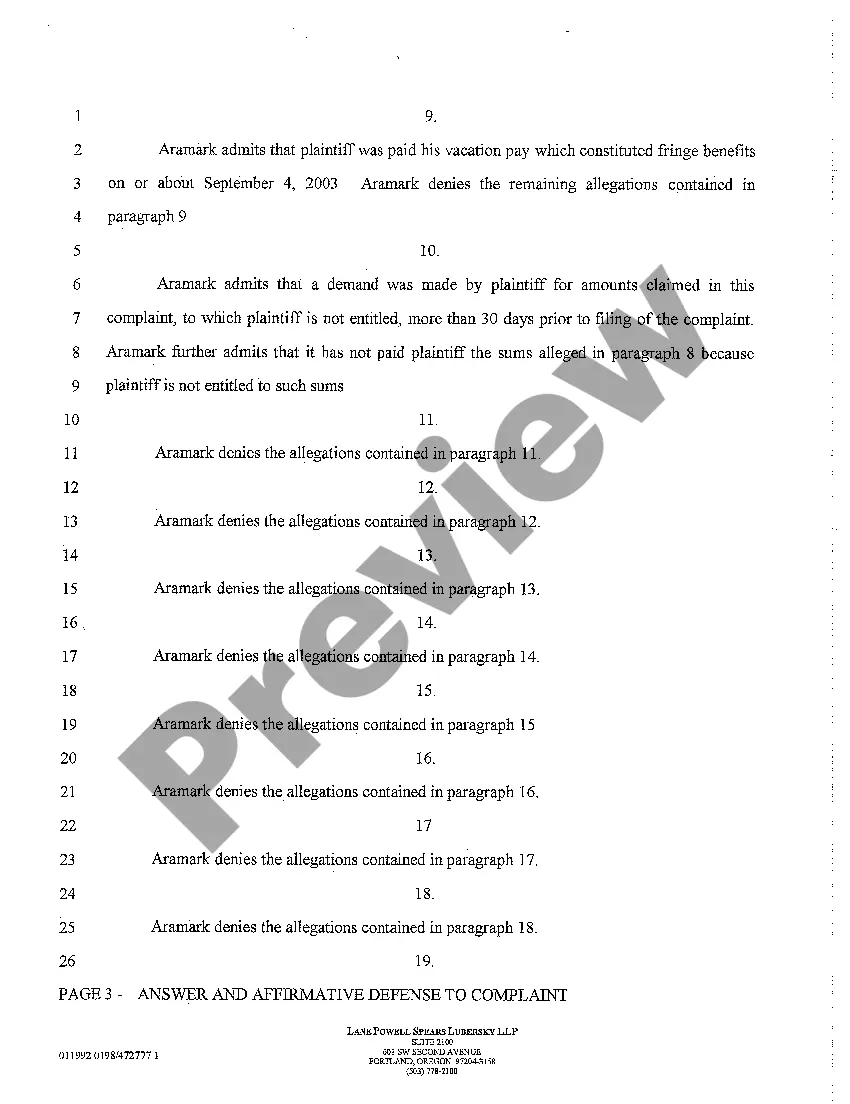 Get A05 Answer and Affirmative Defense to Complaint Preview A05 Answer and Affirmative Defense to Complaint