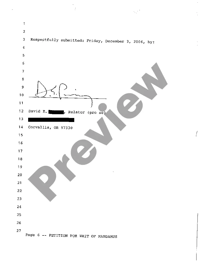 Preview A01 Petition for Writ of Mandamus Because of Violation of City to Appoint a Nonresident as a Public official