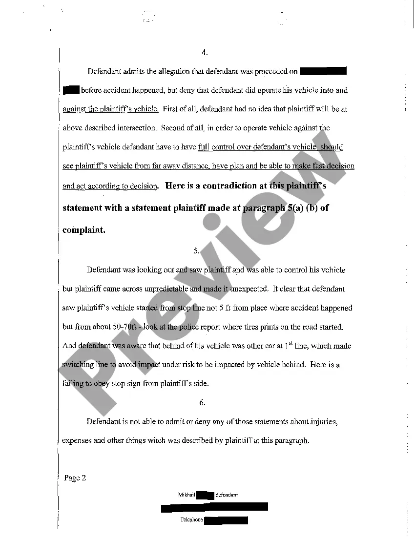 Get A06 Defendant's Answer and Affirmative Defenses to Plaintiff's Complaint Preview A06 Defendant's Answer and Affirmative Defenses to Plaintiff's Complaint