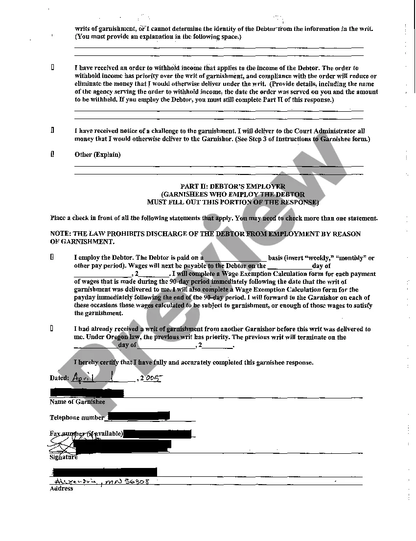 Get A12 Garnishee Response Debtor's Property Generally Preview A12 Garnishee Response Debtor's Property Generally