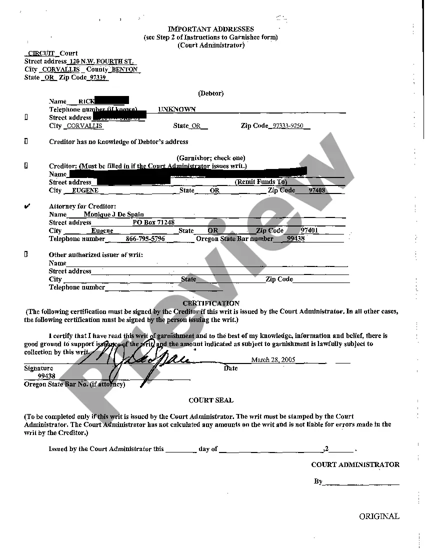 Get A11 Writ of Garnishment Preview A11 Writ of Garnishment