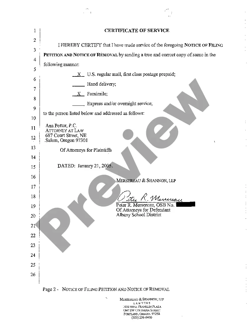Preview A05 Notice of Filing Petition and Notice of Removal