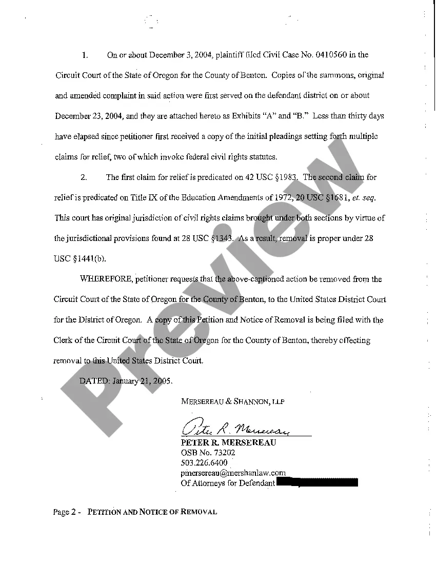 Get A04 Petition and Notice of Removal Preview A04 Petition and Notice of Removal