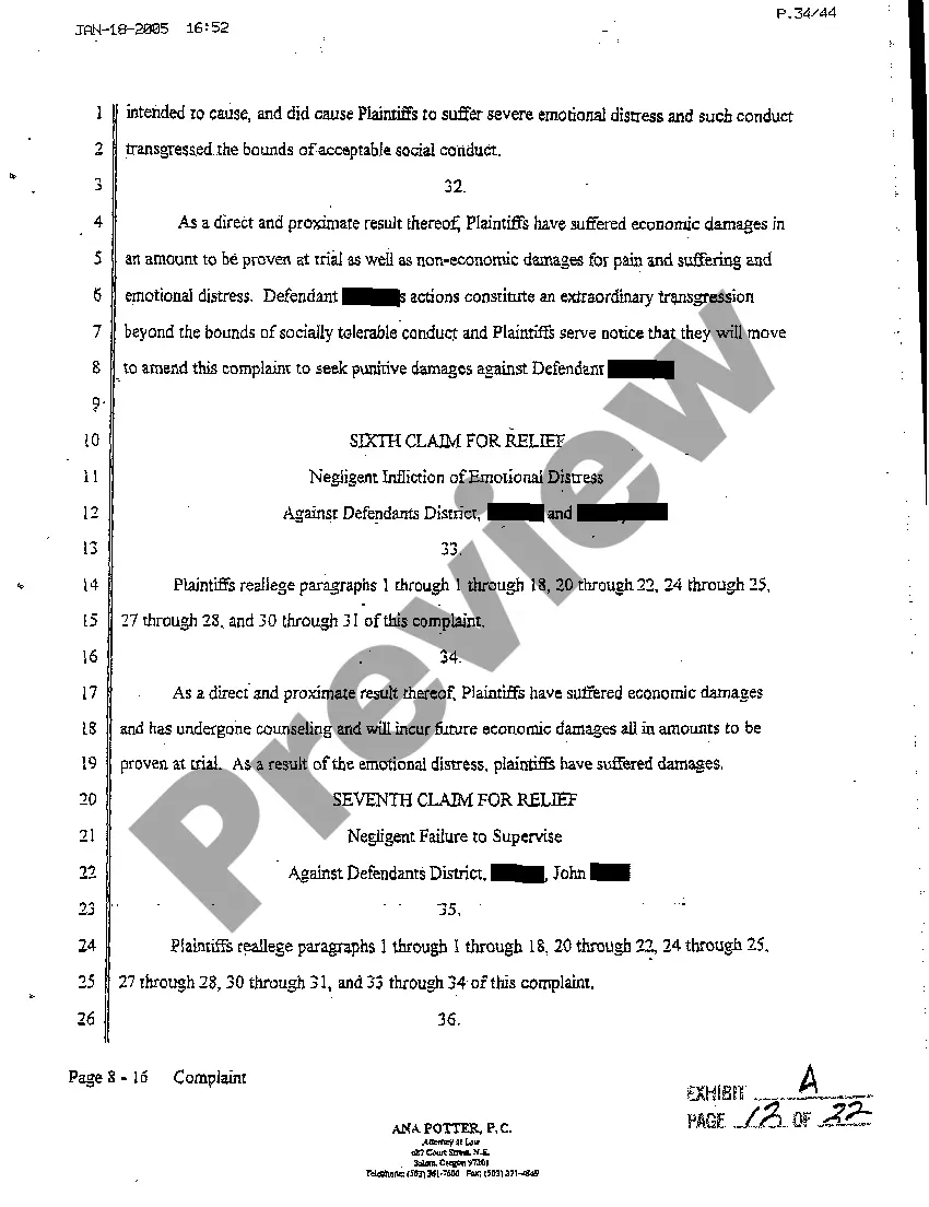 Get A01 Complaint for Sexual Harassment of Minor Preview A01 Complaint for Sexual Harassment of Minor