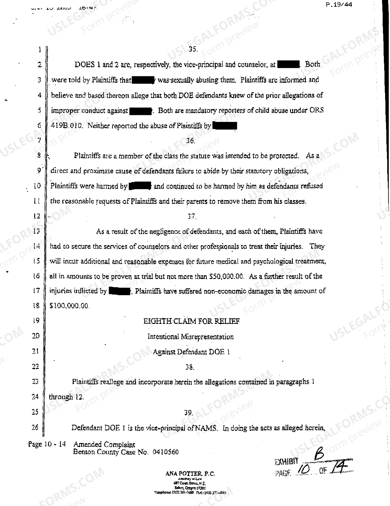 Preview A04 Amended Complaint for Civil Rights Violation