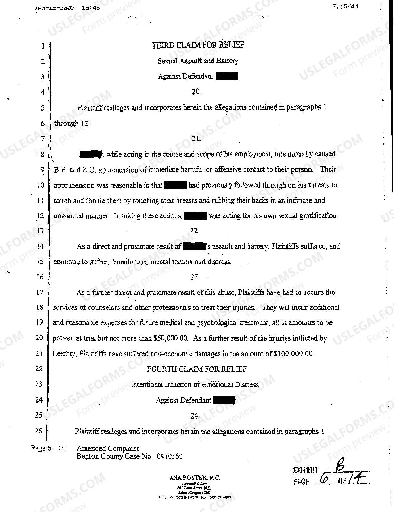 Preview A04 Amended Complaint for Civil Rights Violation