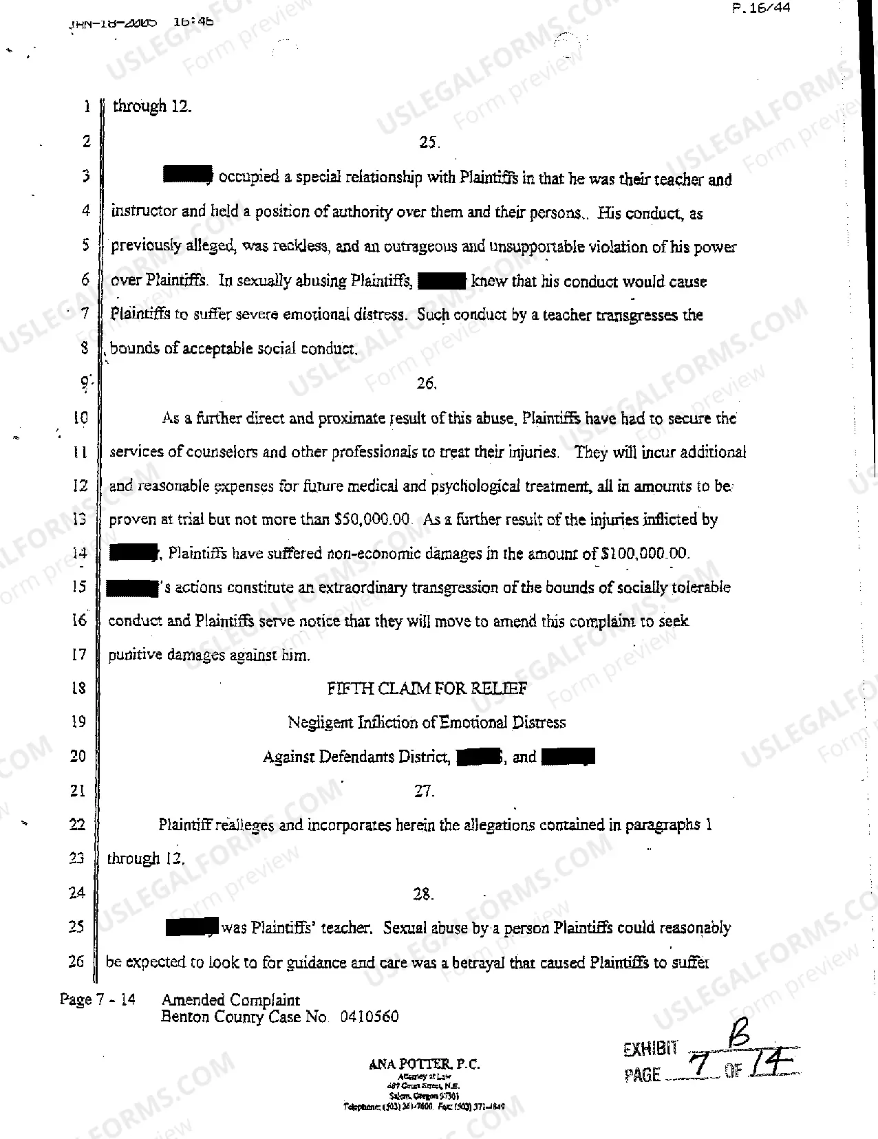 Preview A04 Amended Complaint for Civil Rights Violation