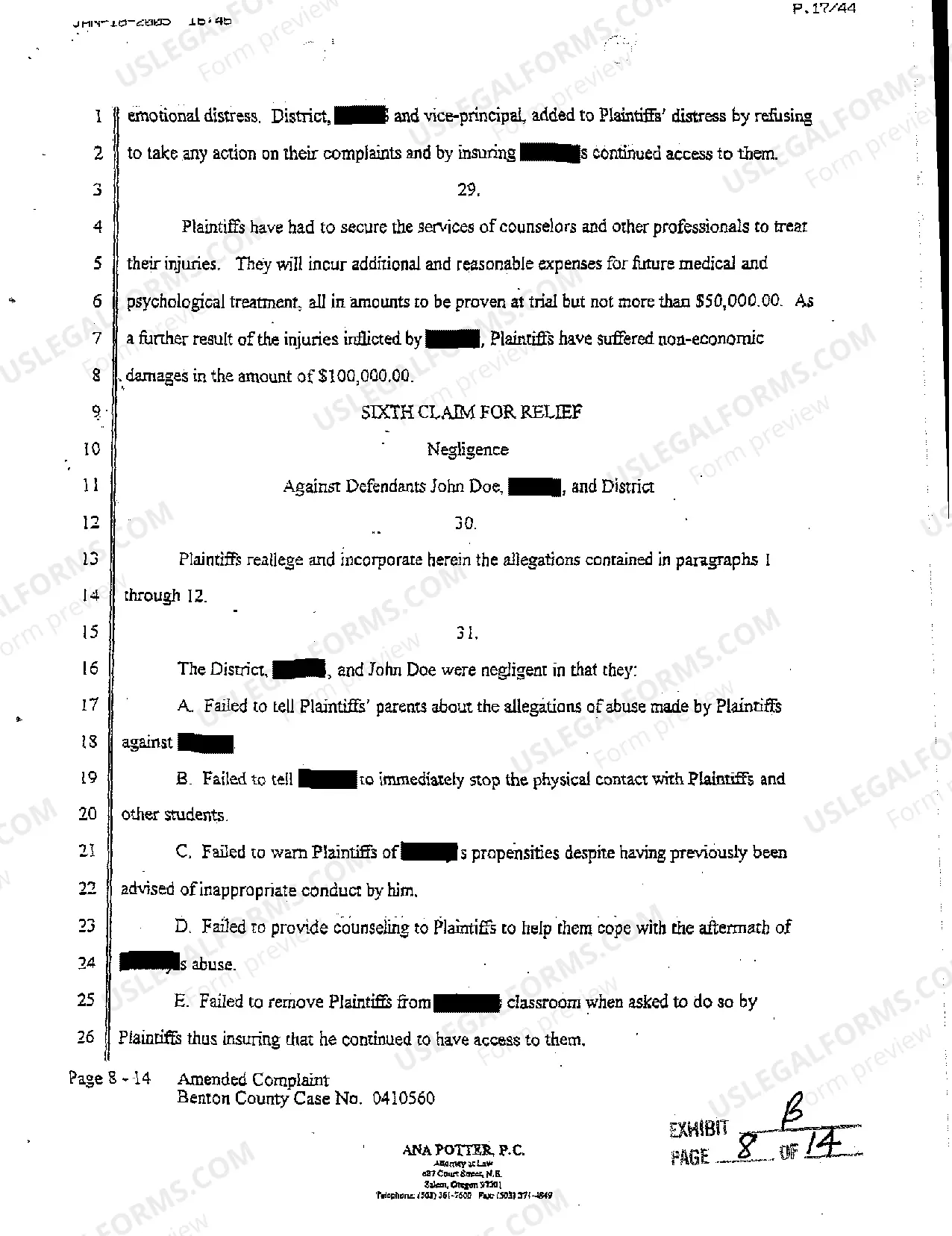 Preview A04 Amended Complaint for Civil Rights Violation