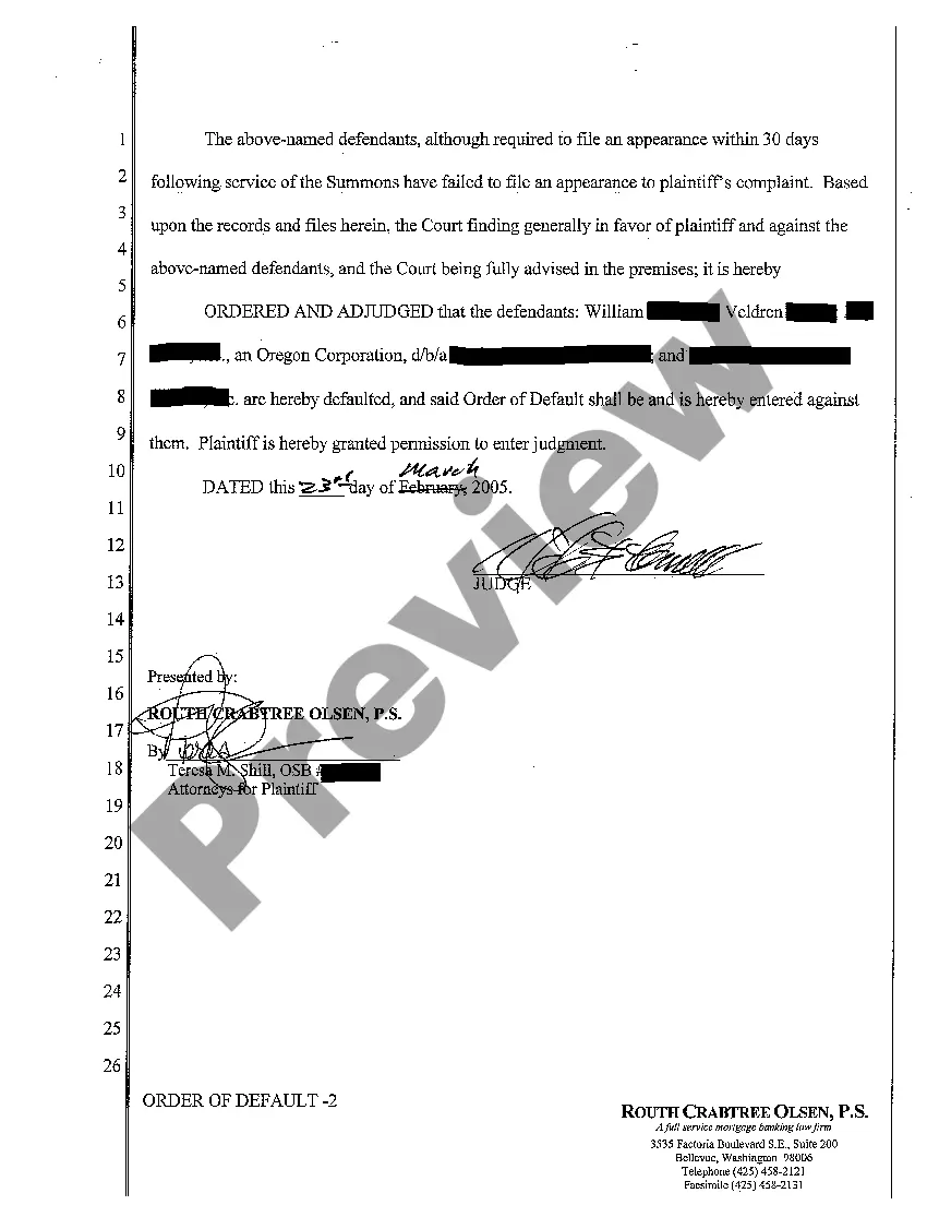 Get A23 Order of Default Preview A23 Order of Default