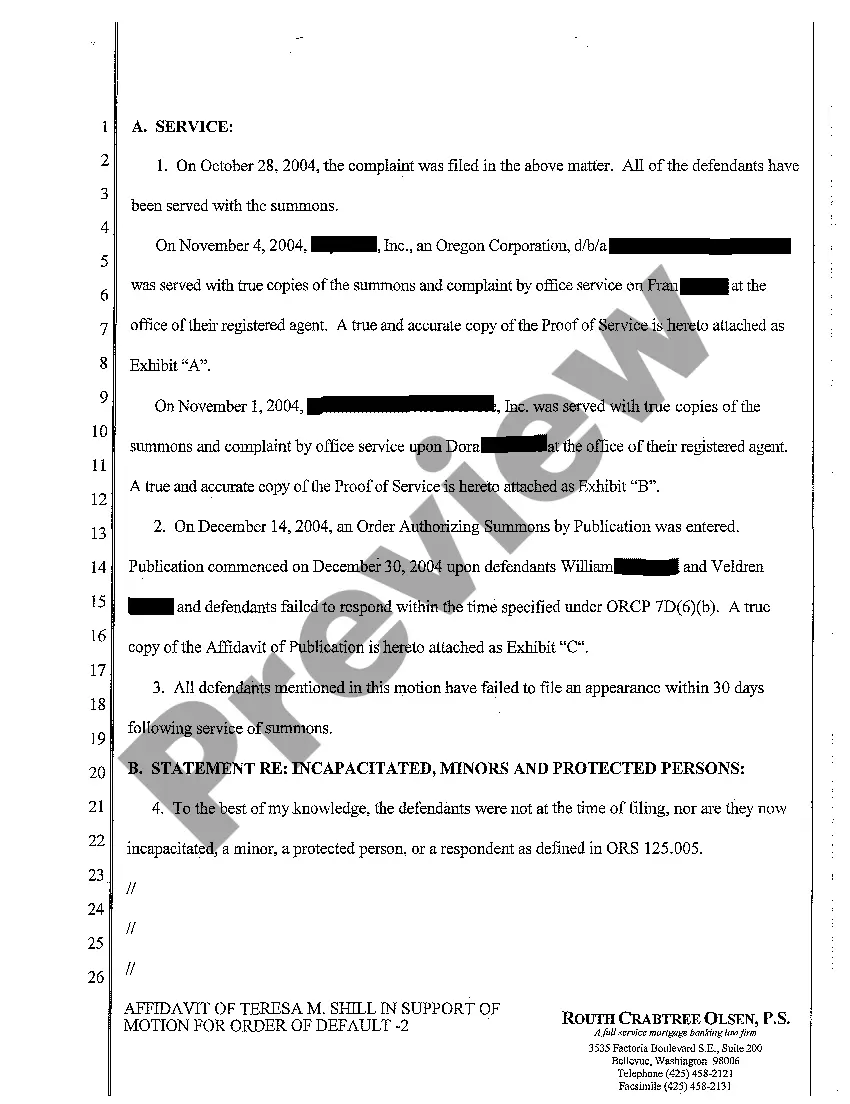 Get A22 Affidavit of Defendant's Attorney in Support of Motion for Order of Default Preview A22 Affidavit of Defendant's Attorney in Support of Motion for Order of Default