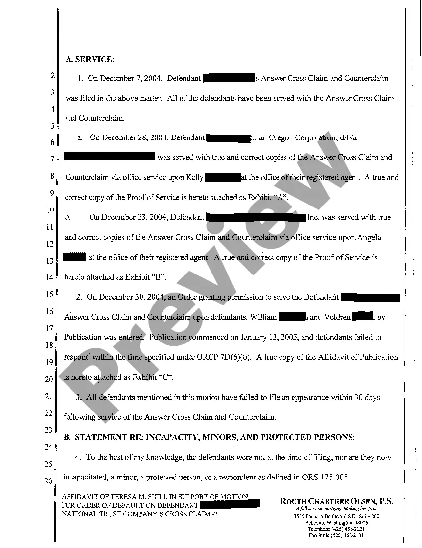 Preview A19 Affidavit of Defendant's Attorney in Support of Motion for Order of Default on Defendant's Crossclaim