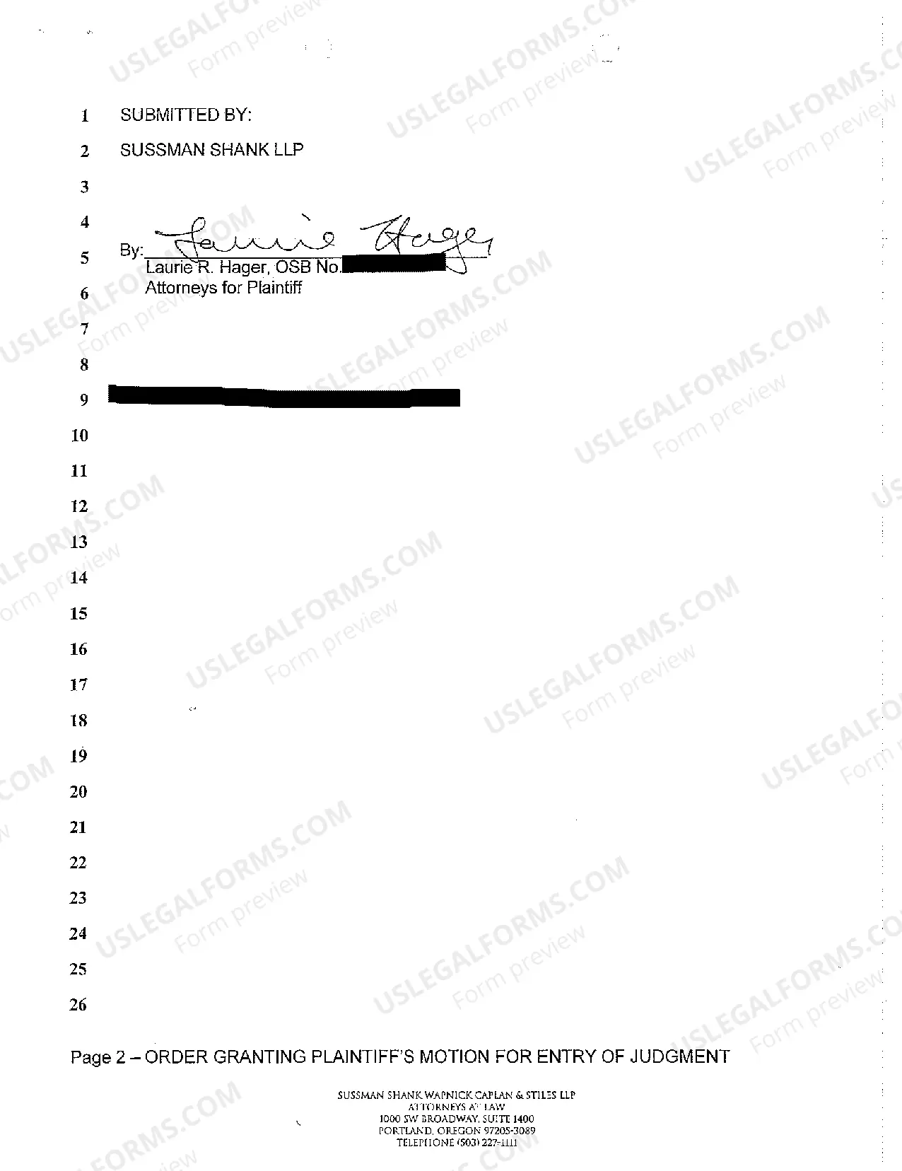 Preview A08 Order Granting Plaintiff's Motion for Entry of Judgment