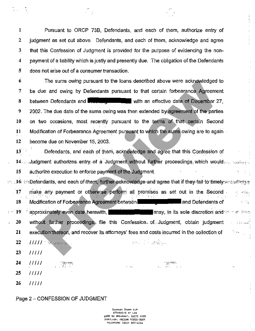 Get A10 Confession of Judgment Preview A10 Confession of Judgment