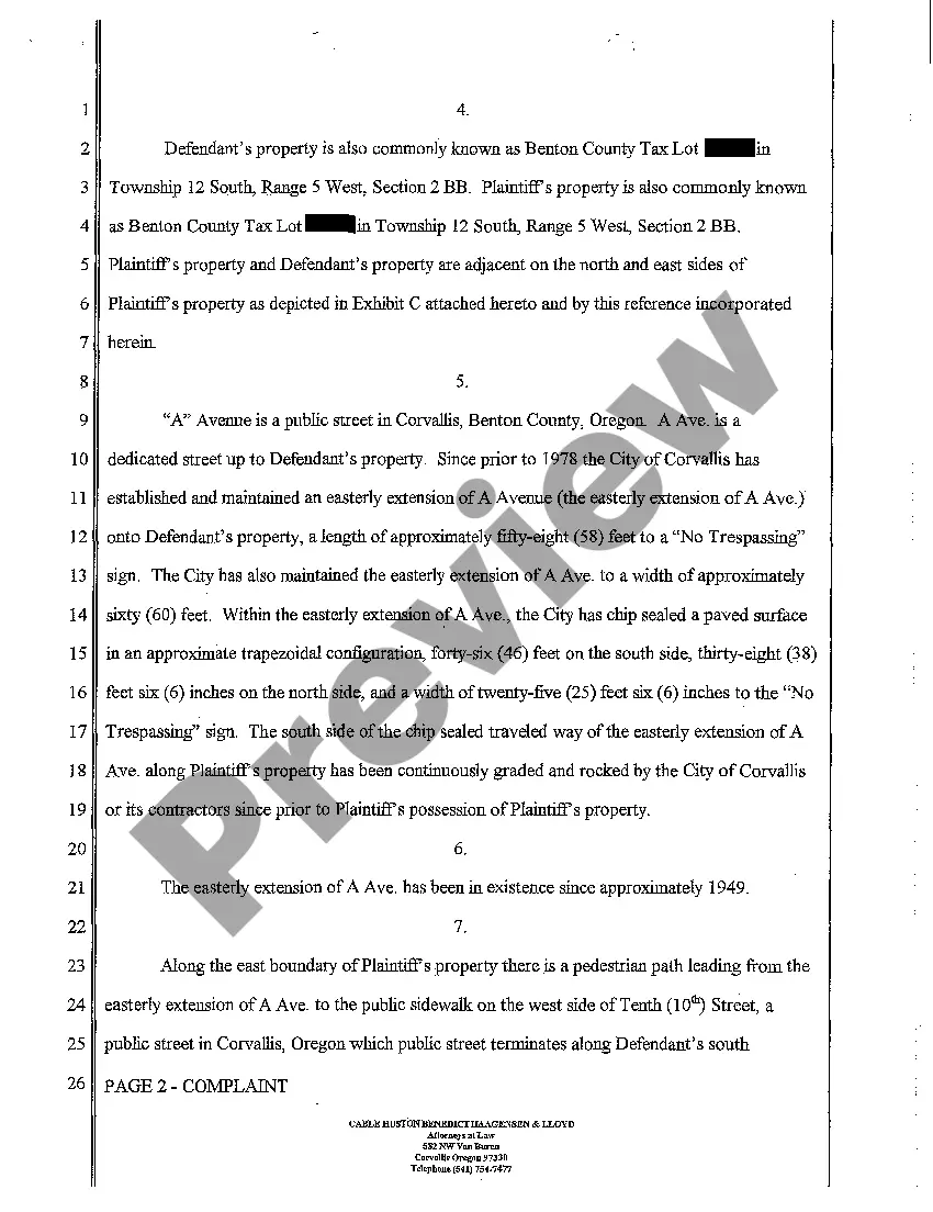 Get A01 Complaint for Public Prescriptive Easement and or Private Prescriptive Easement Preview A01 Complaint for Public Prescriptive Easement and or Private Prescriptive Easement