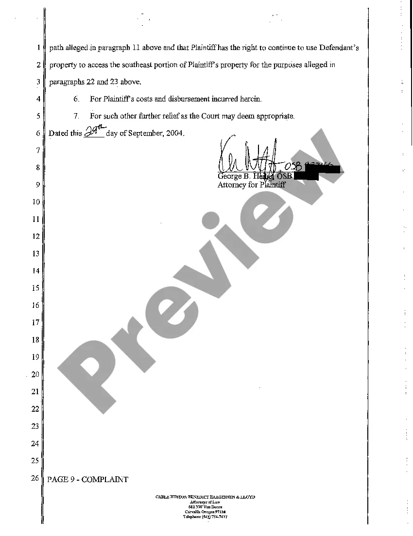 Get A01 Complaint for Public Prescriptive Easement and or Private Prescriptive Easement Preview A01 Complaint for Public Prescriptive Easement and or Private Prescriptive Easement