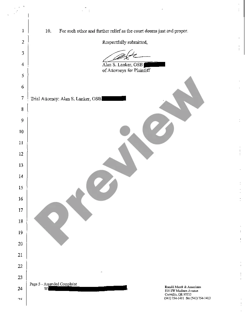 Preview A02 First Amended Complaint for Foreclosure of Security Interest