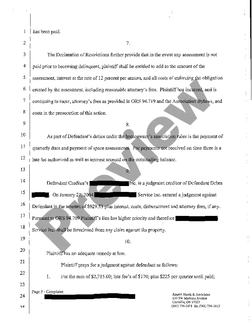 Get A01 Complaint for Foreclosure of Security Interest Preview A01 Complaint for Foreclosure of Security Interest