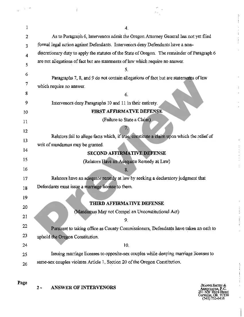 Preview A29 Intervener's Answer with Affirmative Defenses