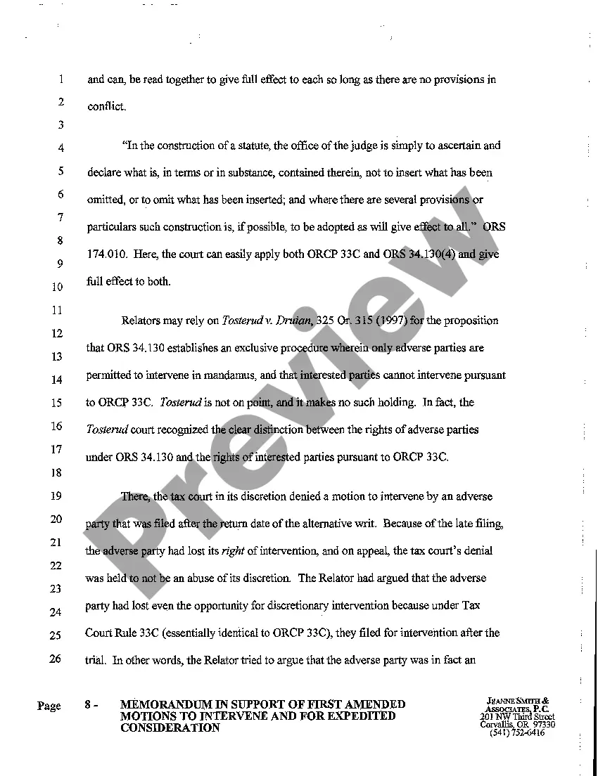 Get A23 Memorandum in Support of First Amended Motions to Intervene and For Expedited Consideration Preview A23 Memorandum in Support of First Amended Motions to Intervene and For Expedited Consideration