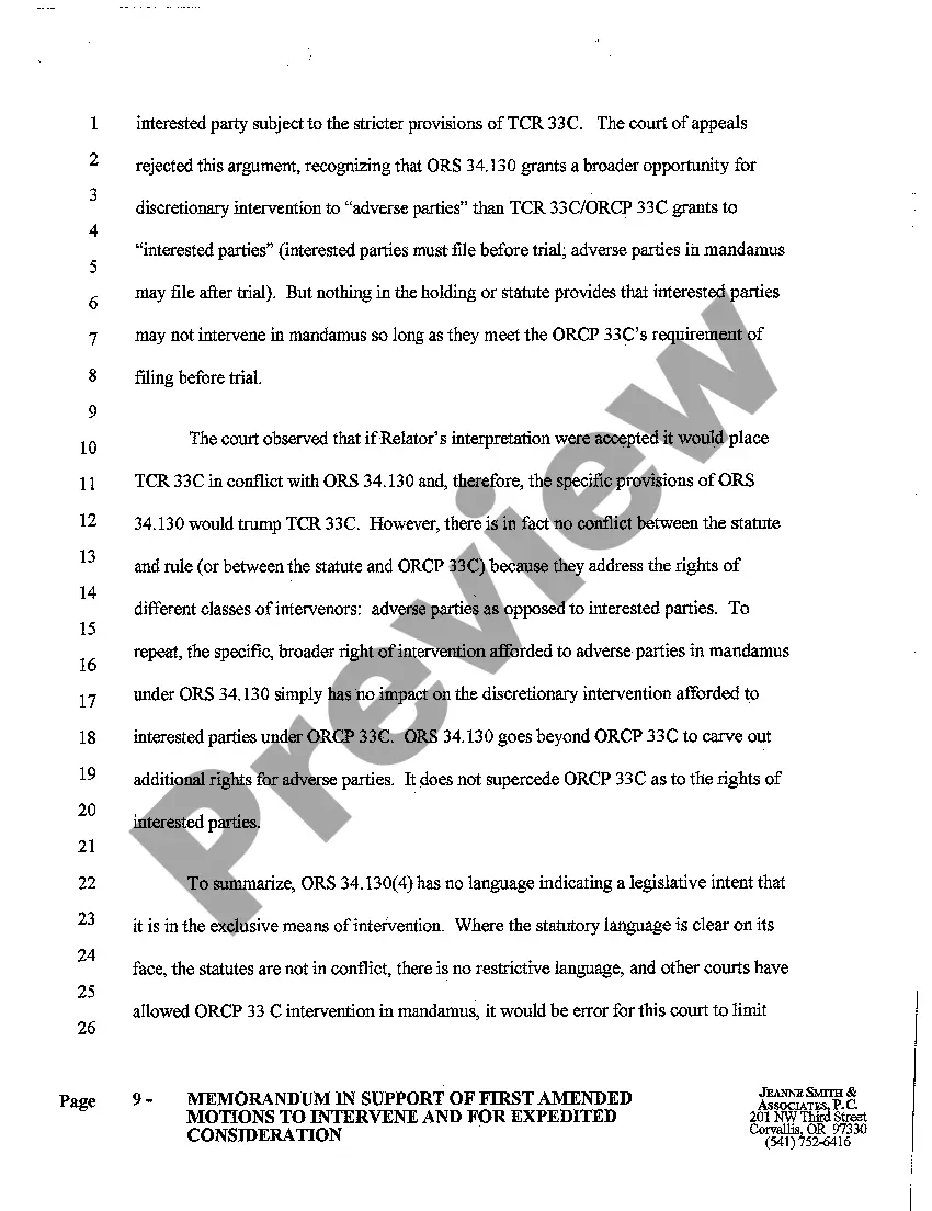 Get A23 Memorandum in Support of First Amended Motions to Intervene and For Expedited Consideration Preview A23 Memorandum in Support of First Amended Motions to Intervene and For Expedited Consideration