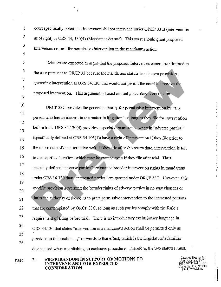 Get A19 Memorandum in Support of Motions to Intervene and for Expedited Consideration Preview A19 Memorandum in Support of Motions to Intervene and for Expedited Consideration