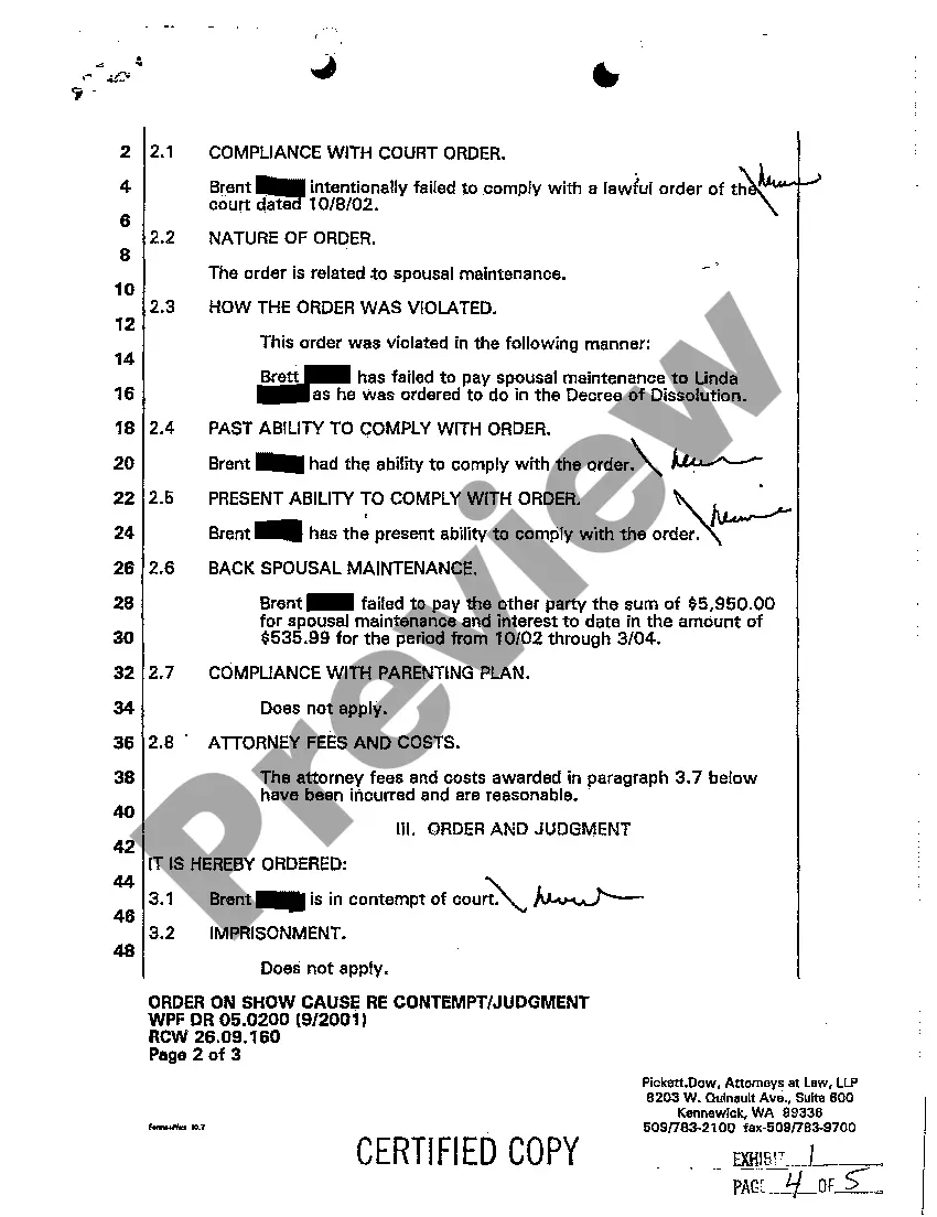 Get A08 Order on Show Cause Re Contempt Judgment Preview A08 Order on Show Cause Re Contempt Judgment