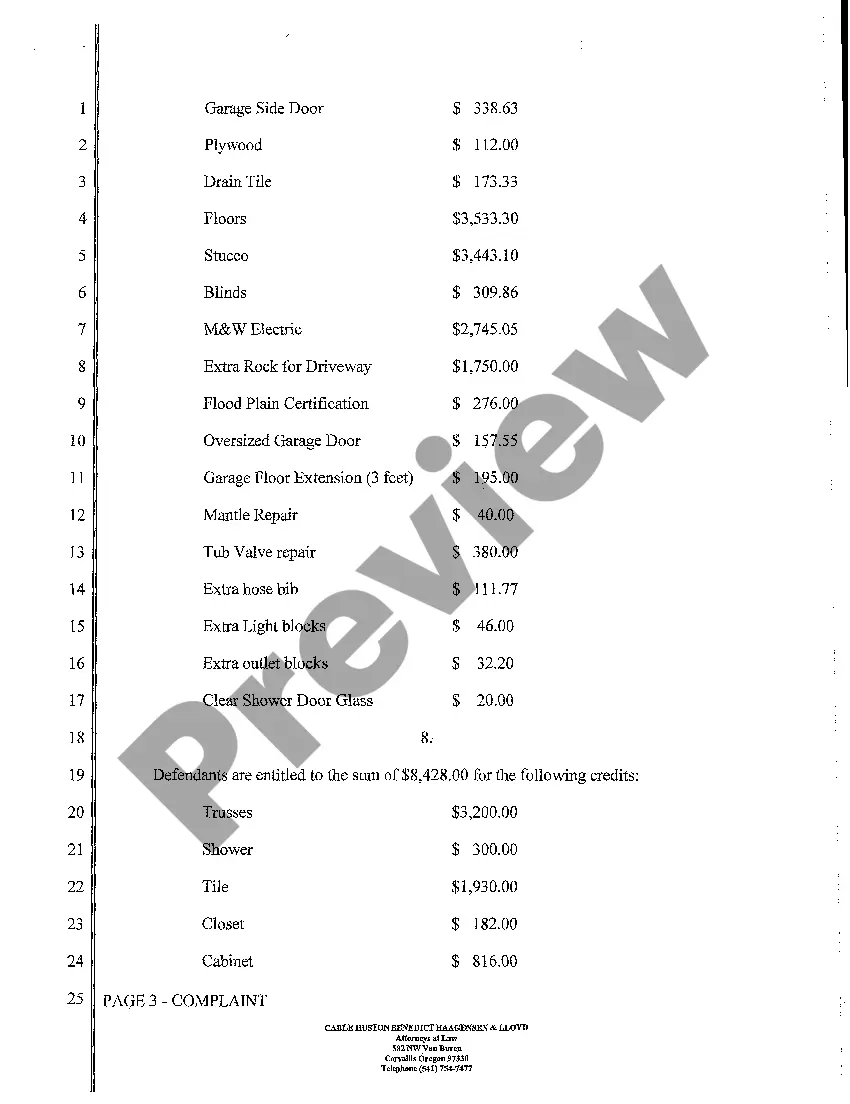 Preview A01 Complaint for Unpaid Progress Payments and Breach of Construction Contract