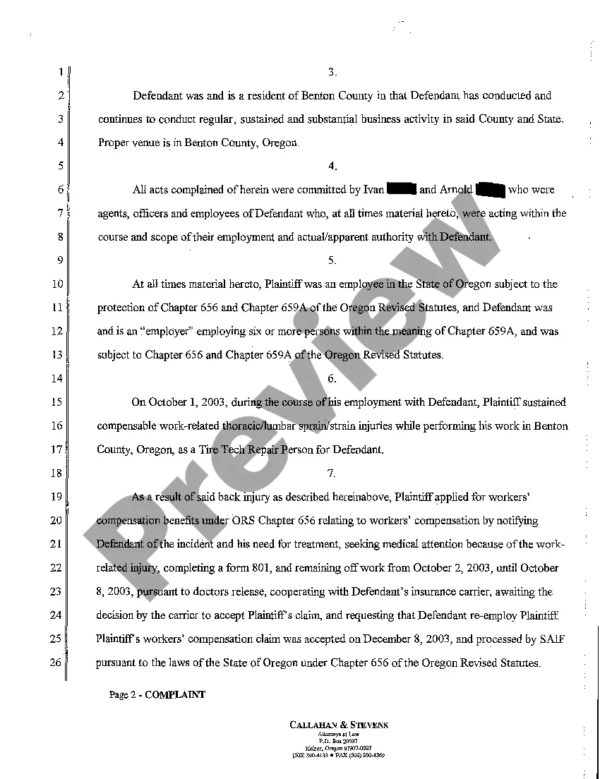Get A01 Complaint for Employment Discrimination and Wrongful Termination Preview A01 Complaint for Employment Discrimination and Wrongful Termination