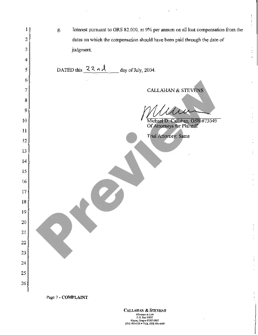 Get A01 Complaint for Employment Discrimination and Wrongful Termination Preview A01 Complaint for Employment Discrimination and Wrongful Termination