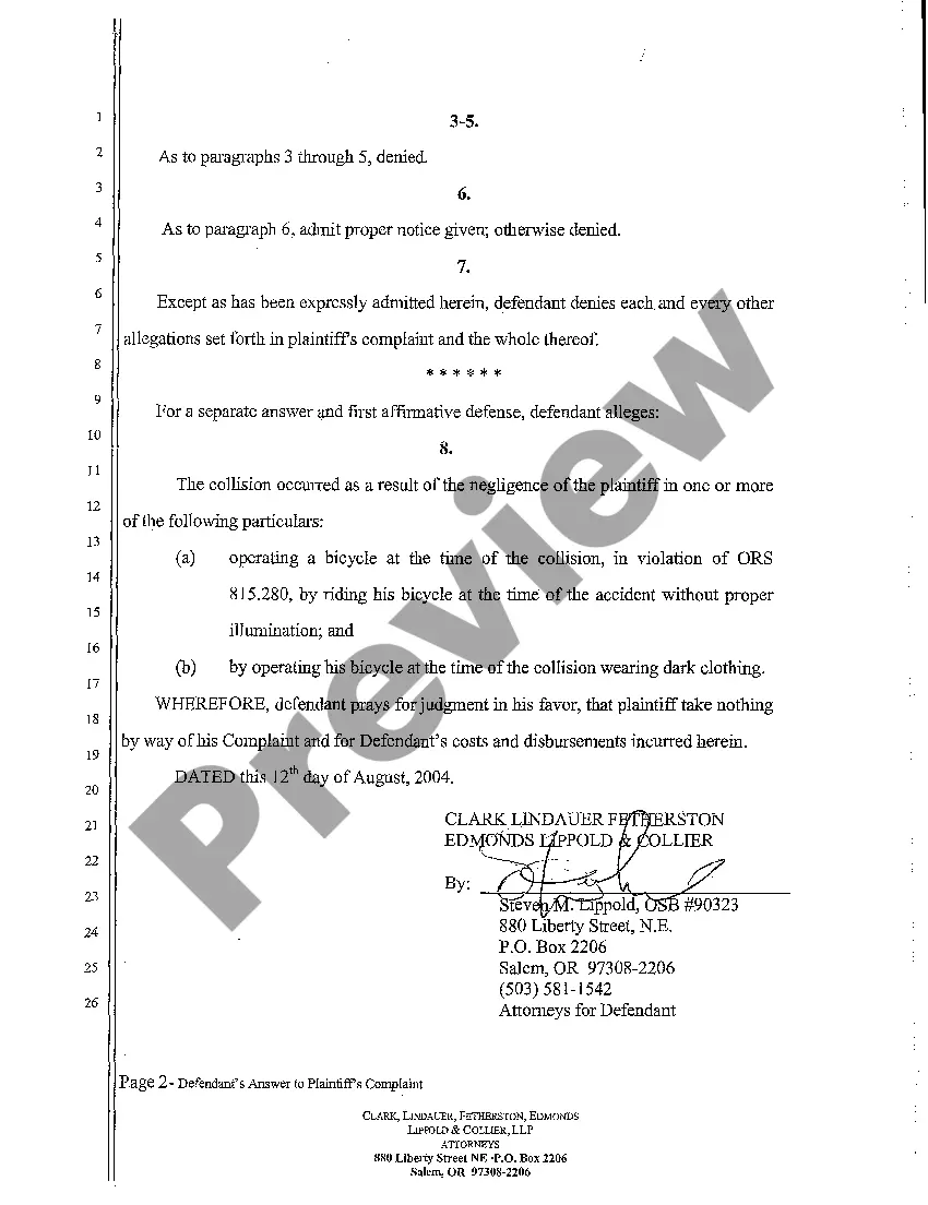 Get A02 Defendant's Answer to Plaintiff's Complaint Preview A02 Defendant's Answer to Plaintiff's Complaint