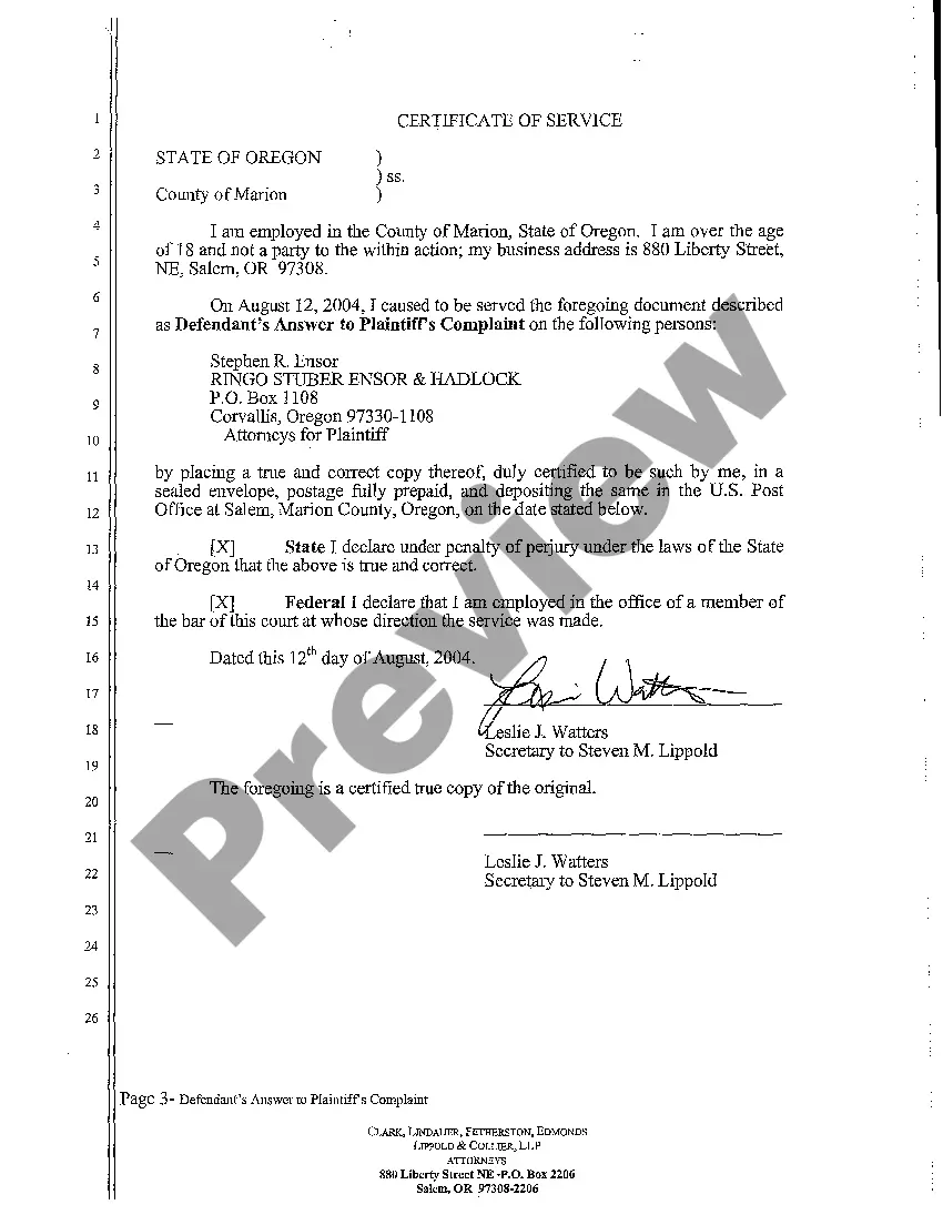 Get A02 Defendant's Answer to Plaintiff's Complaint Preview A02 Defendant's Answer to Plaintiff's Complaint