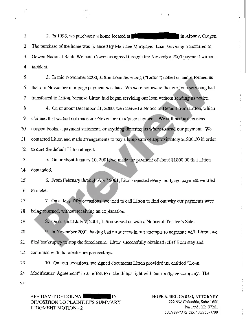 Get A16 Affidavit of Defendant in Opposition to Plaintiff's Summary Judgment Motion Preview A16 Affidavit of Defendant in Opposition to Plaintiff's Summary Judgment Motion
