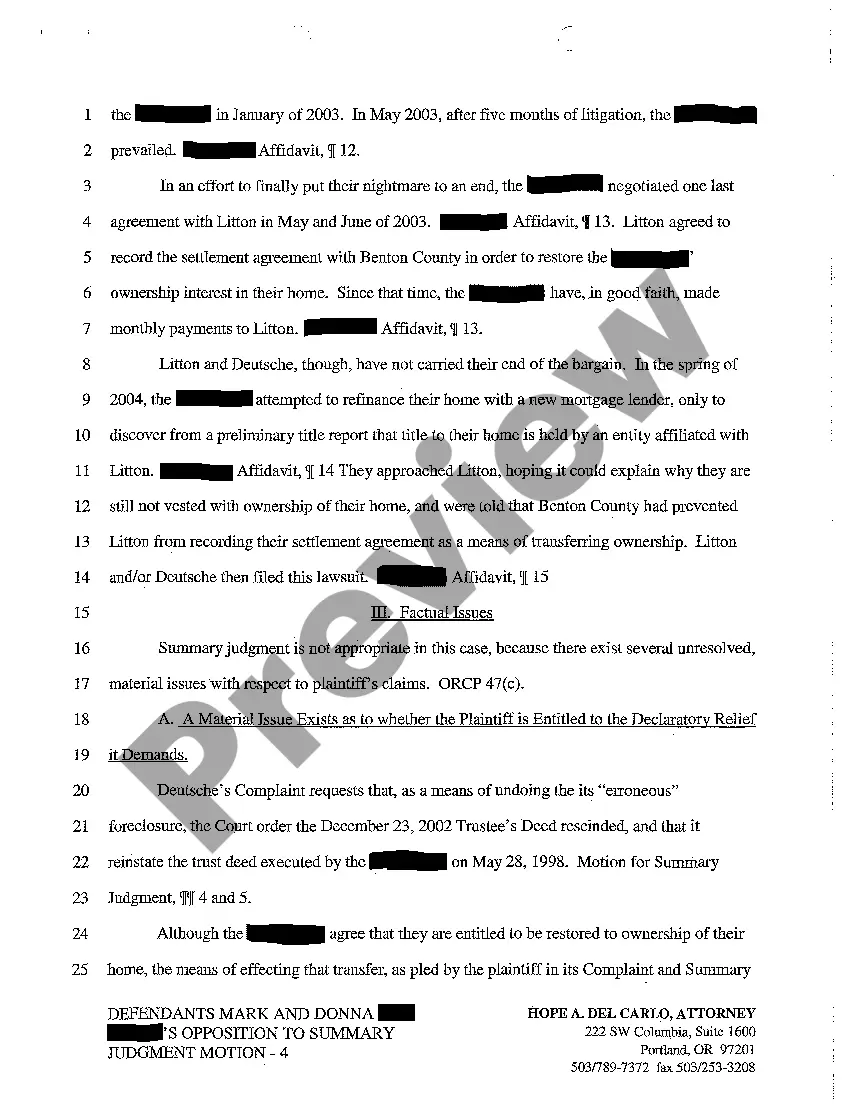 Get A14 Defendant's Opposition to Plaintiff's Summary Judgment Motion Preview A14 Defendant's Opposition to Plaintiff's Summary Judgment Motion