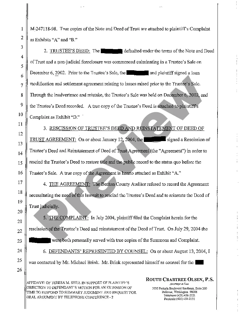 Get A11 Affidavit of Attorney in Support of Plaintiff's Objection to Motion for an Extension of Time to Respond Preview A11 Affidavit of Attorney in Support of Plaintiff's Objection to Motion for an Extension of Time to Respond