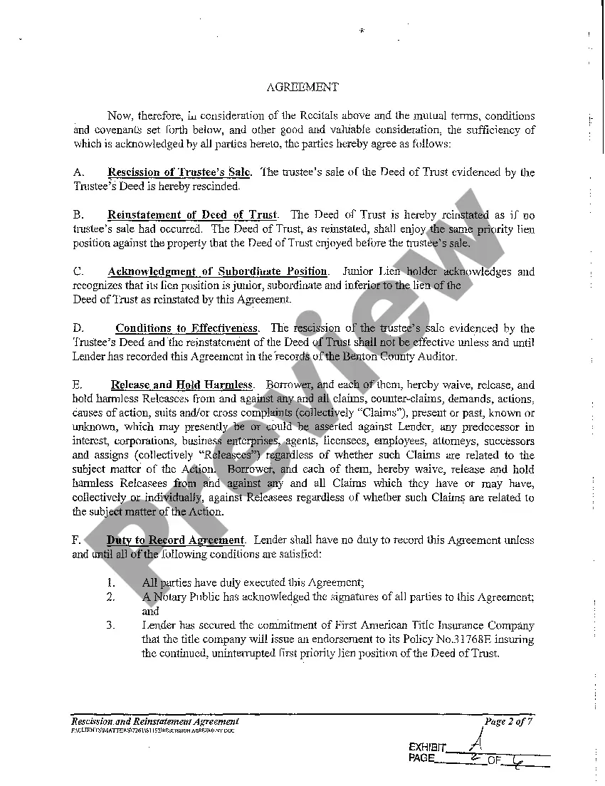 Preview A10 Rescission of Trustee's Deed and Reinstatement of Deed of Trust